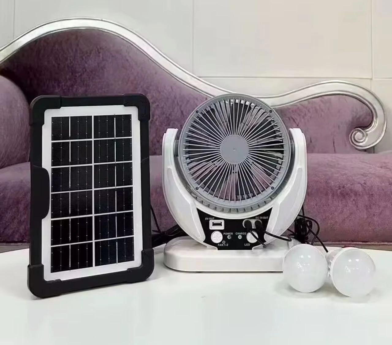 4-in-1 Rechargeable Fan with LED Lamp – Portable Rechargeable Fan with Emergency Light, USB Charging & Multi-Speed Cooling