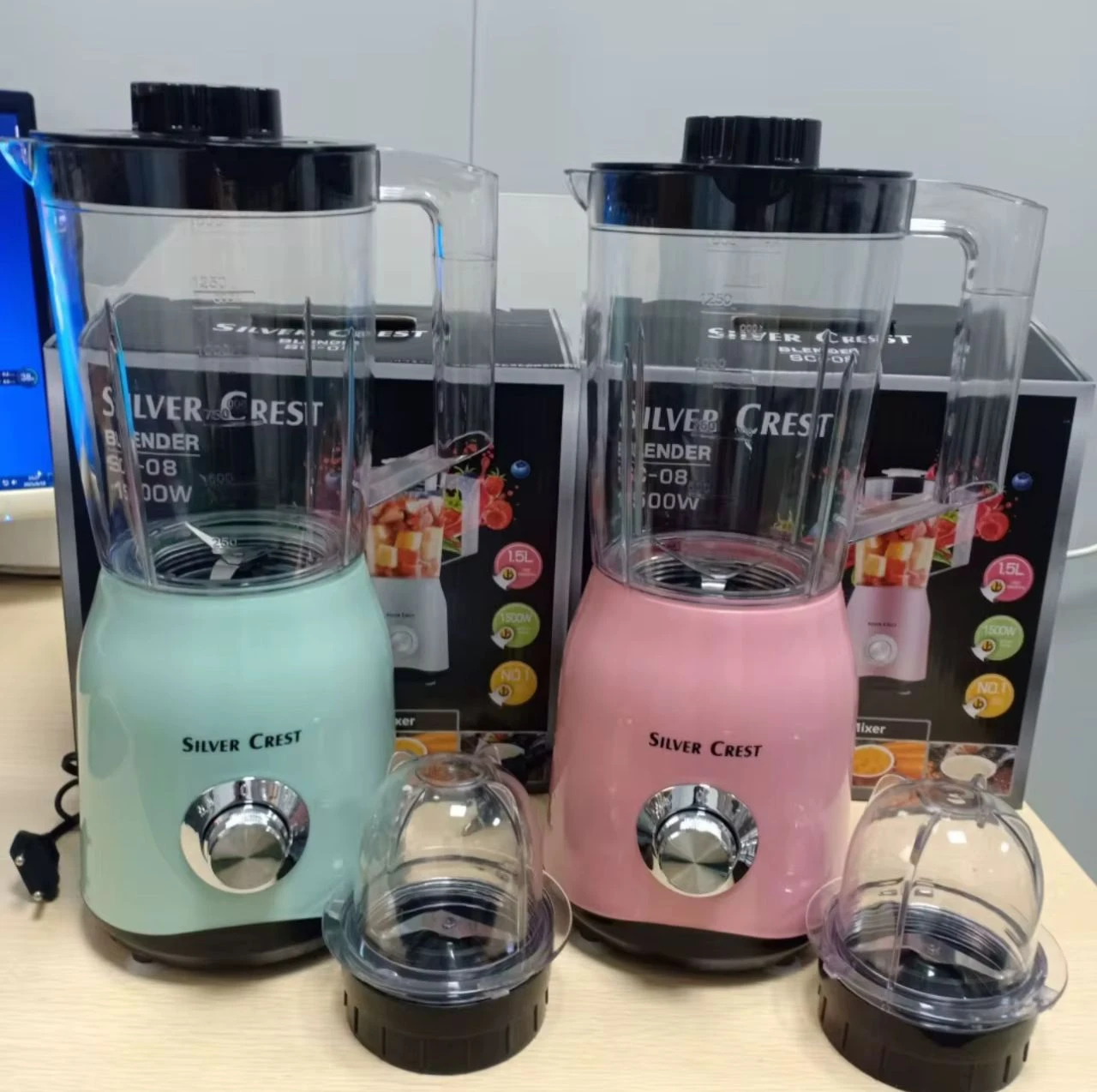 Silver Crest SC-08 1500W Blender – Multifunctional Kitchen Blender with 1.5L Jar, Grinder & Ice Crushing Performance