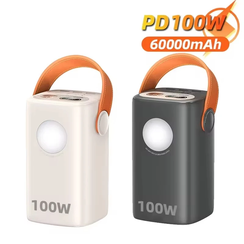 60,000mAh PD 100W Power Bank – High Capacity Fast Charging Portable Battery for Phones, Tablets & Compatible Laptops